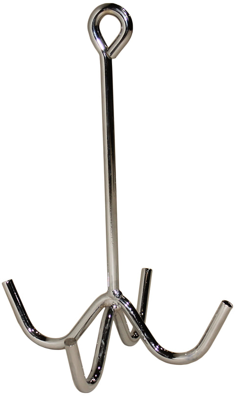 Four-Prong Chrome Metal Tack Hook
