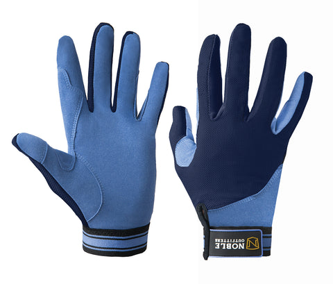 Noble Equestrian™ Perfect Fit Cool Mesh Glove - Navy/Periwinkle / 5 - Schooling Gloves