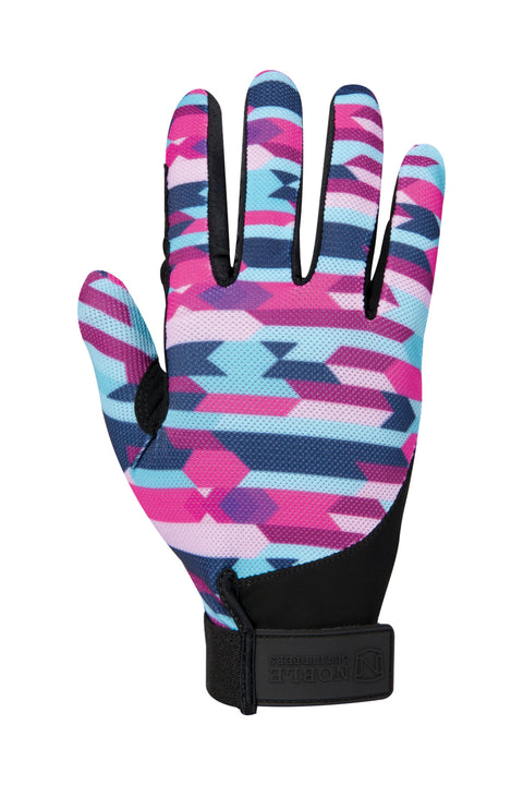 Noble Equestrian™ Perfect Fit Cool Mesh Glove - Geo Stripes / 5 - Schooling Gloves