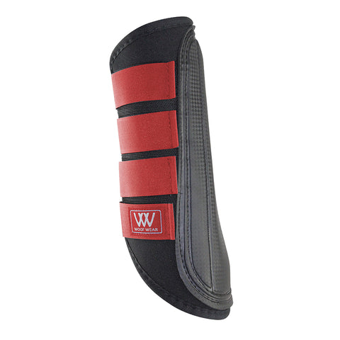Woof Wear Single-Lock Brushing Boots - Black/Red / Large - Horse Boots