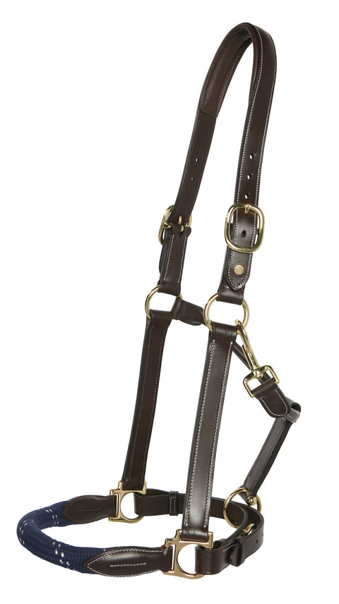 Suffolk™ Leather & Rope Halter with Lead - Halters Leather