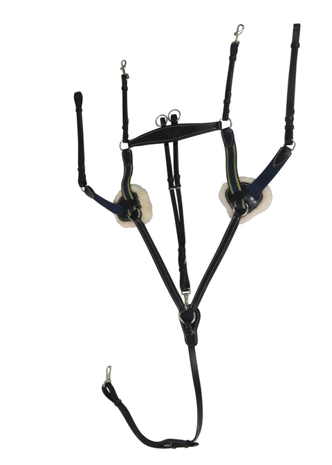 Henri de Rivel Pro 5-Point Elastic Breastplate Martingale with Running Attachment