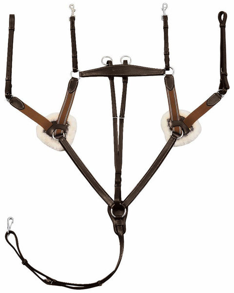 Henri de Rivel Pro 5-Point Elastic Breastplate Martingale with Running Attachment