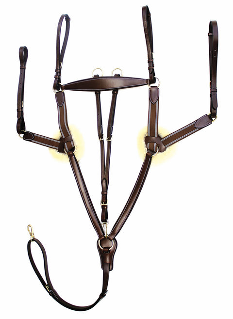 Henri de Rivel Pro 5-Point Elastic Breastplate Martingale with Running Attachment