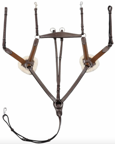 Henri de Rivel Pro 5-Point Elastic Breastplate Martingale with Running Attachment