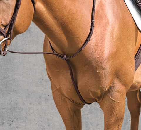 Vespucci Plain Raised Standing Martingale - Oakbark / Horse-F/S - Martingales