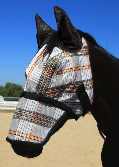 Kensington™ Signature Fly Mask with Removable Nose Mesh Ears & Forelock Opening - Fly Masks & Wraps