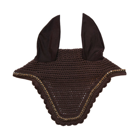 Kentucky Horsewear Wellington Stone & Pearl Fly Veil - Brown / Horse - Ear Nets & Bonnets