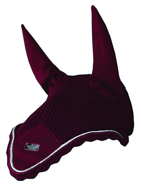 Equestrian Stockholm Classic Ear Bonnet - Red Bordeaux / Full - Ear Nets & Bonnets