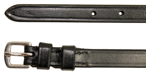 Coronet™ English Leather Spur Straps with Keepers - Black / 15 - Spur Straps & Spurs