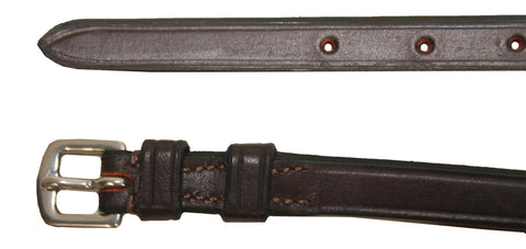 Coronet™ English Leather Spur Straps with Keepers - Brown / 15 - Spur Straps & Spurs