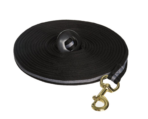 Suffolk™ Cushioned Lunge Line - Black/Grey / 30Ft - Lunge & Train Equipment