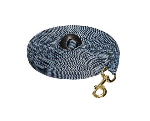 Suffolk™ Cushioned Lunge Line - Blue Herringbone / 30Ft - Lunge & Train Equipment
