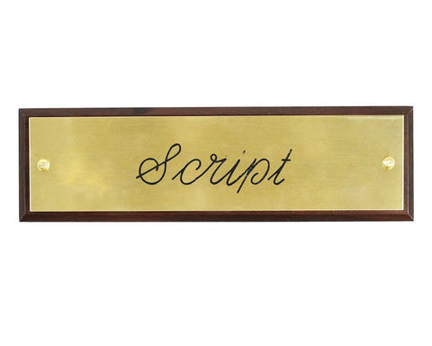 Stall Plate Mounted on Walnut Plaque