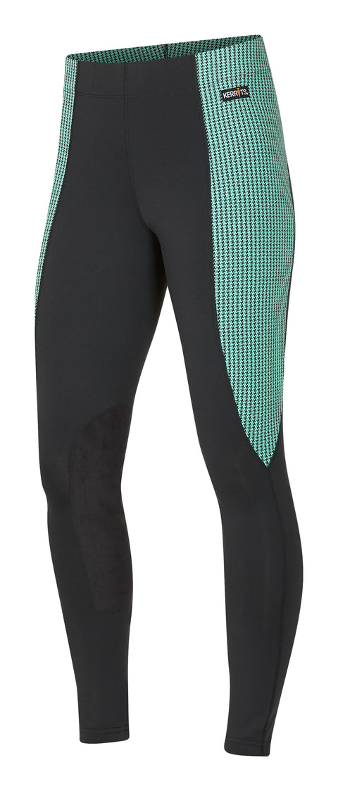 Kerrits® Flow Rise Performance Riding Tight - Spearmint Houndstooth / 1X - Tights