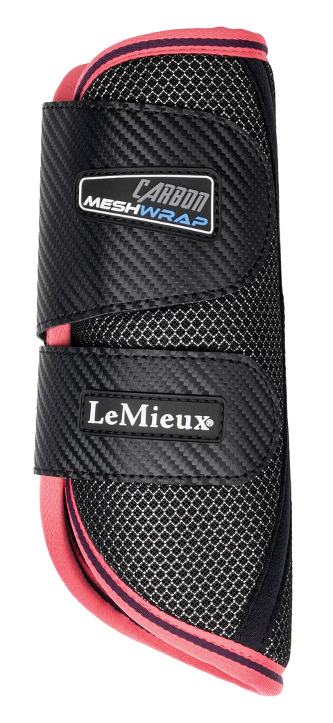 LeMieux® Carbon Mesh Wrap Boots - Black/Papaya / Small - Horse Boots