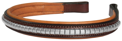 Vespucci Clincher Browband - Silver-Oakbark Brow / Oversize-O/S - Bridle Parts