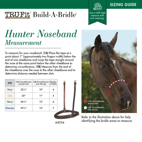 TRU-Fit™ Build-A-Bridle™ Fancy-Stitched Hunter Noseband