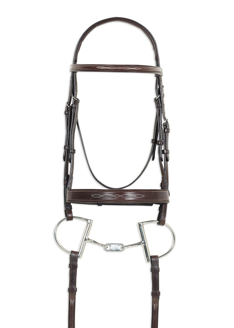Pessoa® Pro Fancy-Stitched Wide Nose Bridle