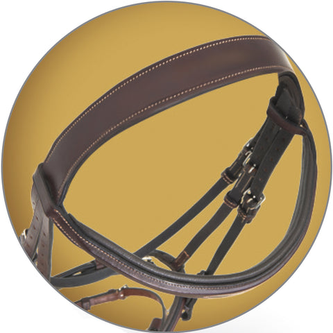 Pessoa® Pro Fancy-Stitched Wide Nose Bridle