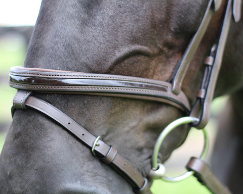 Henri de Rivel Piaffe Mono Crown Bridle with Flash Noseband & Patent Leather