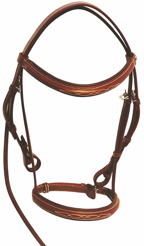 Henri de Rivel Fancy Raised Padded Bridle with Laced Reins