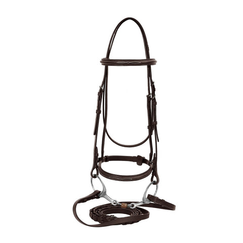 HDR Advantage Fancy Raised Snaffle Bridle with Laced Reins