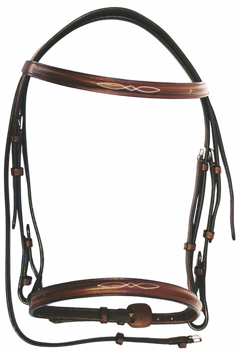 HDR Advantage Fancy Raised Snaffle Bridle with Laced Reins