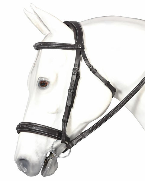 Henri de Rivel Mono Crown Bridle with Padded Wide Noseband - Havana / Oversized - Bridles