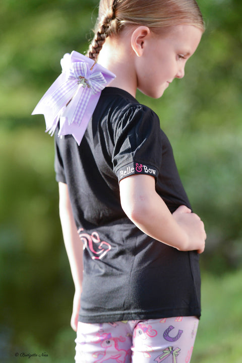 Belle & Bow Equestrian Children's Black Logo Tee