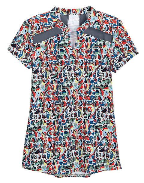 Noble Equestrian™ Ladies’ Erin Mandarin Short Sleeve Print Top