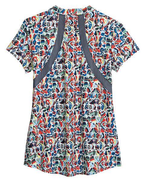 Noble Equestrian™ Ladies’ Erin Mandarin Short Sleeve Print Top