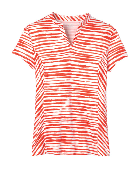 Dover Saddlery® Ladies’ Notch-V Stripe Short Sleeve Shirt