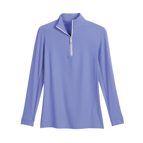 THE TAILORED SPORTSMAN™ Ladies’ IceFil® Quarter-Zip Long Sleeve Sun Shirt - Deep Lilac/White/Silver / Xxs - Casual
