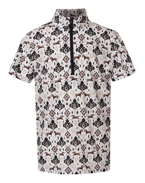 Kerrits® Kids’ Always Cool IceFil® Short Sleeve Print Shirt - Tan Painted Horse / Xs - Childs Casual Shirts