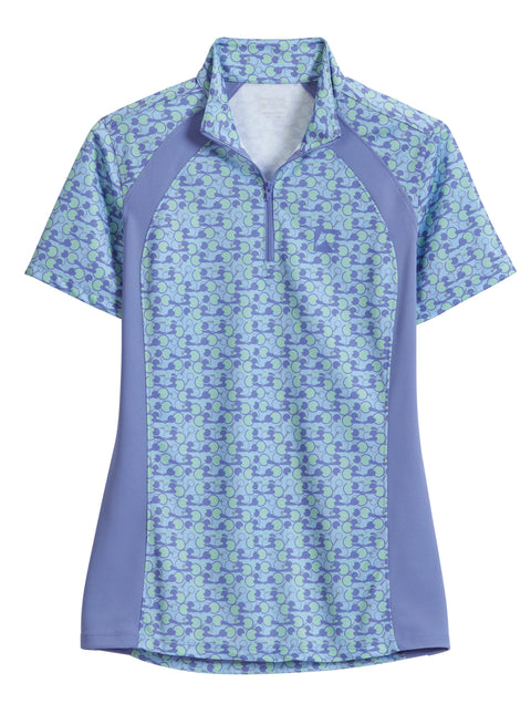 Riding Sport™ Ladies’ Airflow Quarter-Zip Print Short Sleeve Shirt - Bit Bubbles / Xs - Casual Shirts