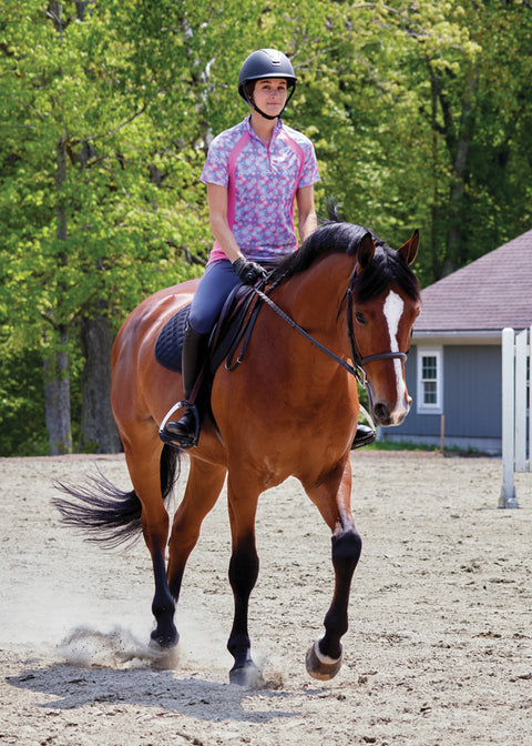 Riding Sport™ Ladies’ Airflow Quarter-Zip Print Short Sleeve Shirt