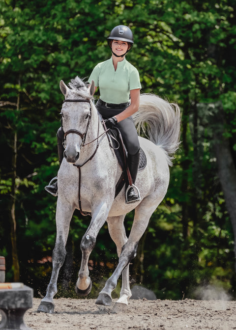 Riding Sport™ Ladies’ Airflow Quarter-Zip Solid Short Sleeve Shirt