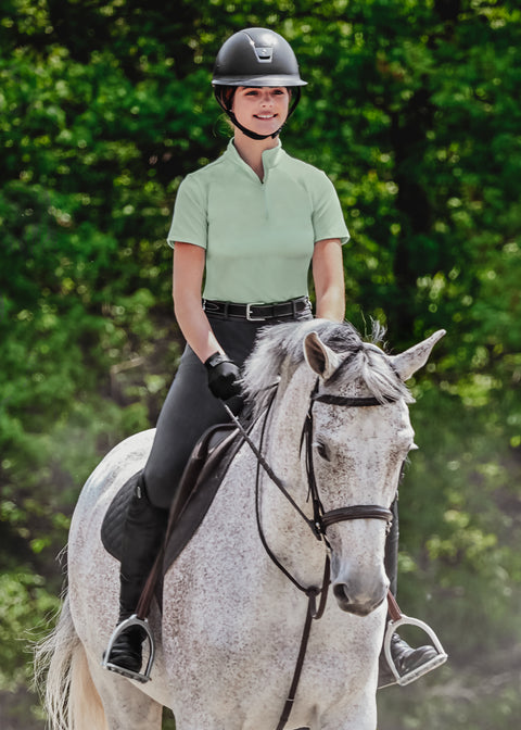Riding Sport™ Ladies’ Airflow Quarter-Zip Solid Short Sleeve Shirt