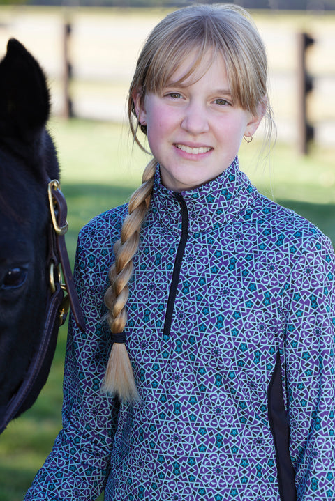 Kerrits® Kids’ Rail Side Quarter-Zip Tech Top