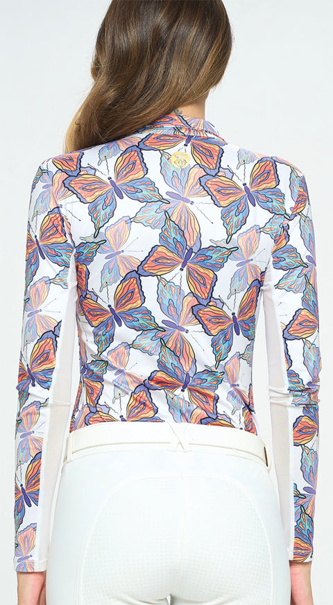 Dancing Equestrian Spring Butterfly Long Sleeve Shirt