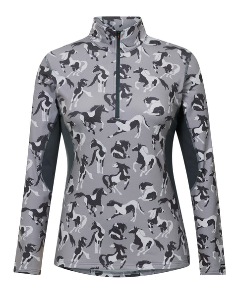 Kerrits® Ladies’ On Course Quarter-Zip Fleece Tech Top - Sterling Mod Mares / 1X - Casual Shirts