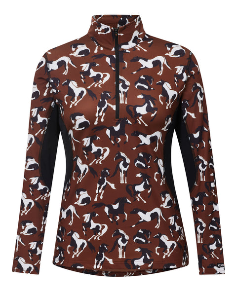 Kerrits® Ladies’ On Course Quarter-Zip Fleece Tech Top - Ginger Mod Mares / Xs - Casual Shirts