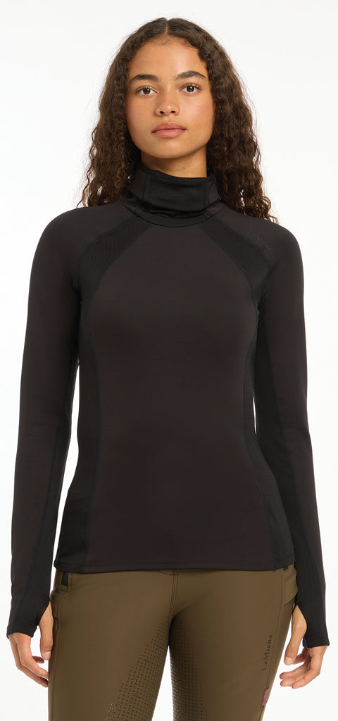 LeMieux® Ladies’ Sara Snood Long Sleeve Base Layer - Black / 2 - Casual Shirts