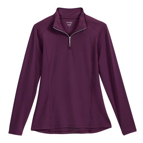 IconEQ™ Lux Quarter-Zip Long-Sleeve Shirt - Italian Plum / Xs - Casual Shirts
