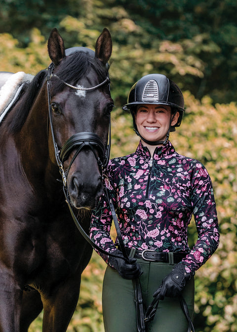 Kastel Denmark Ladies’ Quarter-Zip Modern Begonias Long-Sleeve Shirt - ’Briar’ - Casual Shirts