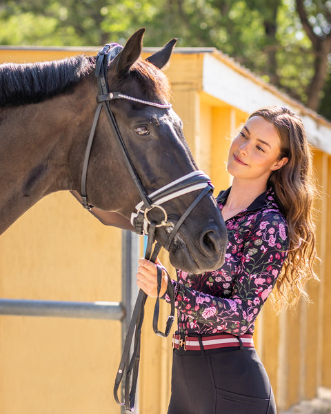 Kastel Denmark Ladies’ Quarter-Zip Modern Begonias Long-Sleeve Shirt - ’Briar’ - Casual Shirts