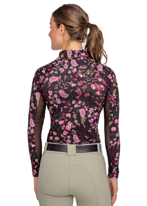 Kastel Denmark Ladies’ Quarter-Zip Modern Begonias Long-Sleeve Shirt - ’Briar’ - Casual Shirts