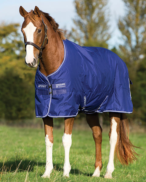 Horseware® Ireland Amigo® Hero 900D Medium-Weight Turnout Blanket - Atlantic Blue/Atlantic Blue/Ivory / 66 - Turnout