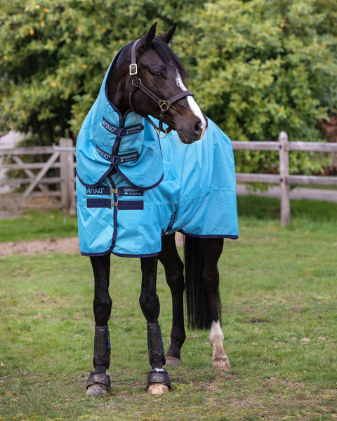 Horseware® Ireland Amigo® Hero Ripstop Plus 100 Gram Turnout Light Blanket - Delphinium Blue/Navy / 66 - Turnout